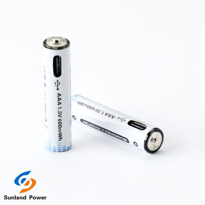 1.5V AAA Rechargeable Lithium Ion Cylindrical Battery With Type C Connector