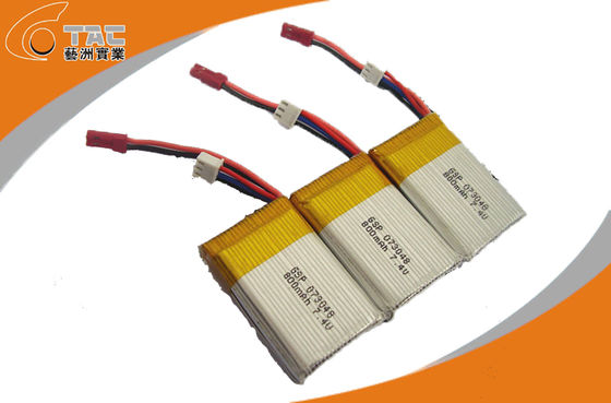 China Rechargeable GSP073048 3.7V 800mAh High Power Polymer Lithium Ion Battery factory