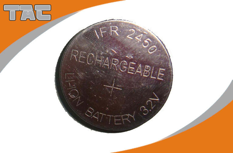 Large Image : Rechargeable Lithium Coin Cell Battery LFR2450 80mAh 3 ...