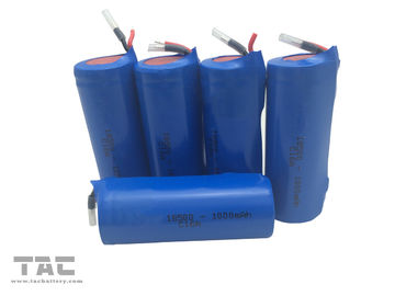 ICR18500  3.7V 1000mAh Lithium Ion Cylindrical Battery for Portable Flashlight