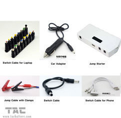 Auto Battery Portable Car Jump Starter With Display And Escape Hammer