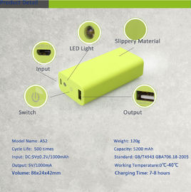 Long Life External Battery Power Bank 5200mah With Led Light For Mobile Phone