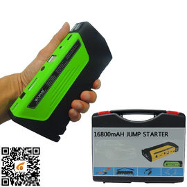 Green Portable Car Jump Starter Led Light Torch / Sos / Strobe 3 In 1 Jump Starter And Power Supply