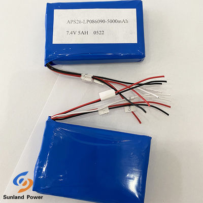 7.4V 5AH LP806090 2S1P Polymer Lithium Ion Batteries I2C Function With Fuel Gauge