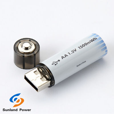 Rechargeable 1.5V AA Lithium Ion Battery With USB Type C Connector