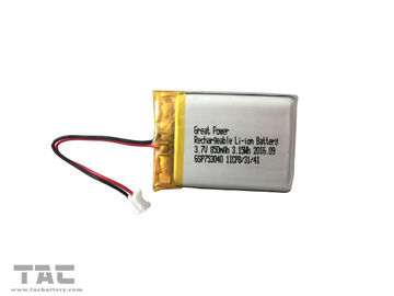 BIS 3.7V Li Polymer Battery GSP753040 Lithium Battery 850mAH For Vehicle Mounted Safety System