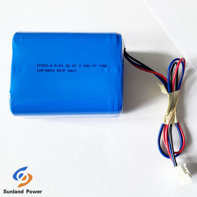 Speacker lithium battery ICR18650 6S1P 22.2V 2.6AH Rechargeable Lithium Ion Battery Pack