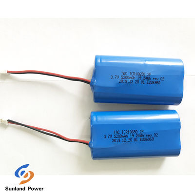 3.7V Rechargeable Lithium ion Battery ICR18650 1S2P with UL2054 For Lamp