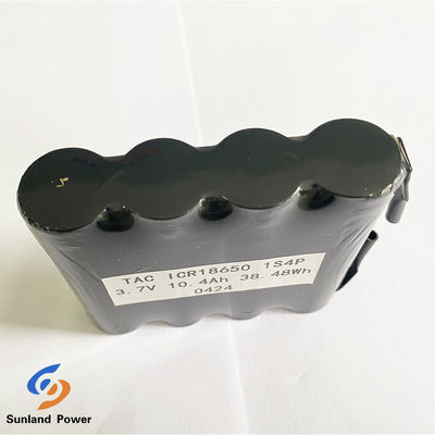 Accumulator 18650 1S4P 3.7V 10.4Ah Lithium Ion Battery For Fire Panel With Nickel Tab