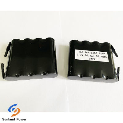 Accumulator 18650 1S4P 3.7V 10.4Ah Lithium Ion Battery For Fire Panel With Nickel Tab