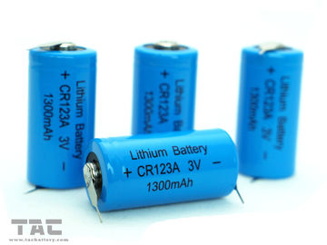 Long cycle life 3.0V CR123A 1300mAh TAC Primary Lithium Li-MnO2 Battery