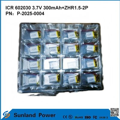 602030 3.7V 300mAh+ZHR1.5-2P Battery From Ultra-thin Design Flexible Compatibility For Various Small Smart Devices Bluetooth Earphones Wearable Devices And Portable Medical Equipment