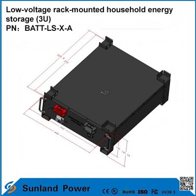 3U Low-Voltage Intelligent Control Home Energy Storage All-in-One Butler LiFePO4 51.2V 50A 5120Wh16S1P Prismatic LFP Battery with aluminum shell 3.2V/100Ah cycle life of 4000 cycles