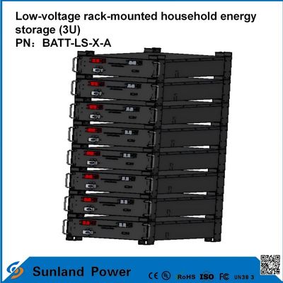 3U Low-Voltage Intelligent Control Home Energy Storage All-in-One Butler LiFePO4 51.2V 50A 5120Wh16S1P Prismatic LFP Battery with aluminum shell 3.2V/100Ah cycle life of 4000 cycles