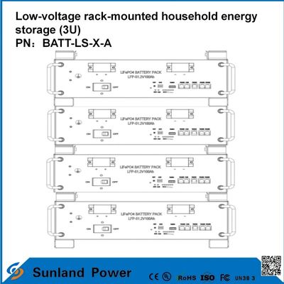 3U Low-Voltage Intelligent Control Home Energy Storage All-in-One Butler LiFePO4 51.2V 50A 5120Wh16S1P Prismatic LFP Battery with aluminum shell 3.2V/100Ah cycle life of 4000 cycles