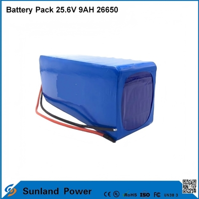 Lithium ion Motorcycle Battery LiFePO4 Battery Pack 25.6V 9AH 26650
