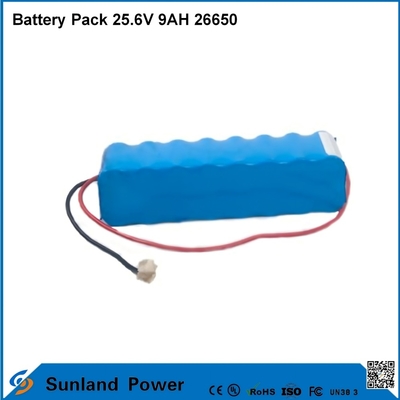 Lithium ion Motorcycle Battery LiFePO4 Battery Pack 25.6V 9AH 26650