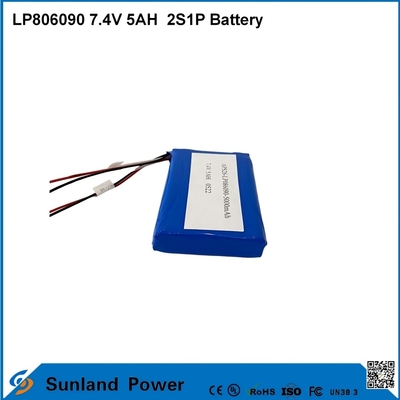 7.4V 5AH LP806090 2S1P Polymer Lithium Ion Batteries With I2C Function With Fuel Gauge