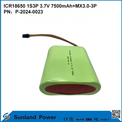 CR18650 1S3P 3.7V 7500mAh+MX3.0-3P-UL2054