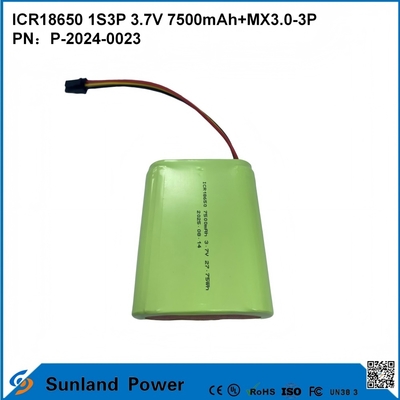 CR18650 1S3P 3.7V 7500mAh+MX3.0-3P-UL2054