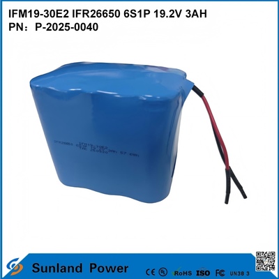 LiFePO₄ IFM19-30E2 IFR26650 6S1P 19.2V 3AH BATTERY used in energy storage systems, power tools