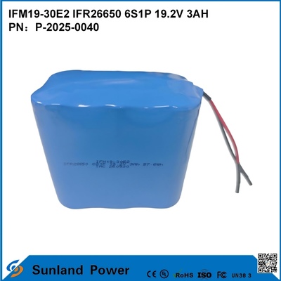LiFePO₄ IFM19-30E2 IFR26650 6S1P 19.2V 3AH BATTERY used in energy storage systems, power tools