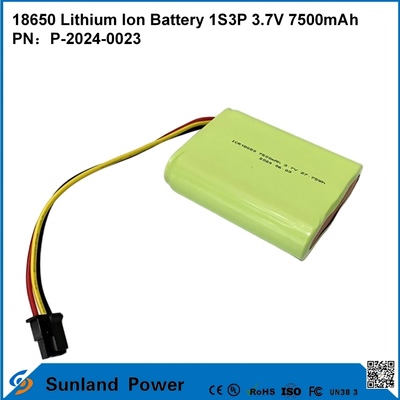 18650 Lithium Ion Battery 1S3P 3.7V 7500mAh Li-Ion Battery Packs