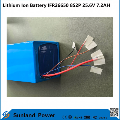 The IFR26650 8S2P 25.6V 7.2Ah LiFePO₄ battery pack​ is widely used in solar tracking systems, telecom backup power supplies, portable instruments, and compact AGVs