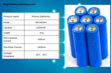 3.6V AA ER14505  14500 LiSOCl2 Battery with high Capacity for Ammeter, Gas Meter