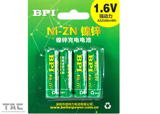 1.6v 1500 Nizn AA Rechargeable Batteries For Electric Shaver