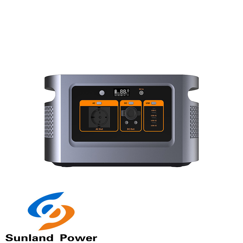 Dark Grey 1000W Portable Energy Storage System Power Station With AC Output