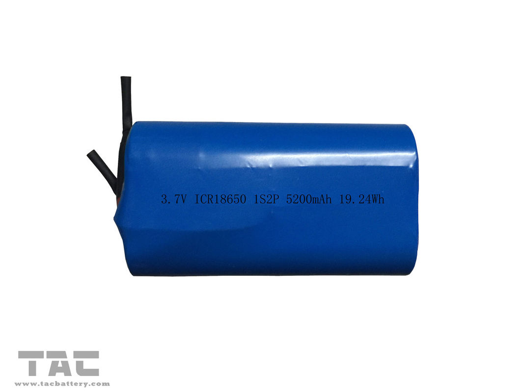Rechargeable 18650 Lithium Ion Cylindrical Battery Pack 3.7v 5200mah