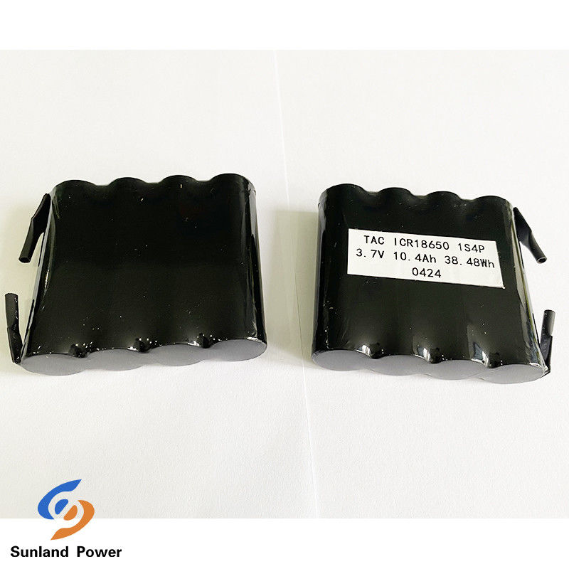 Accumulator 18650 1S4P 3.7V 10.4Ah Lithium Ion Battery For Fire Panel With Nickel Tab