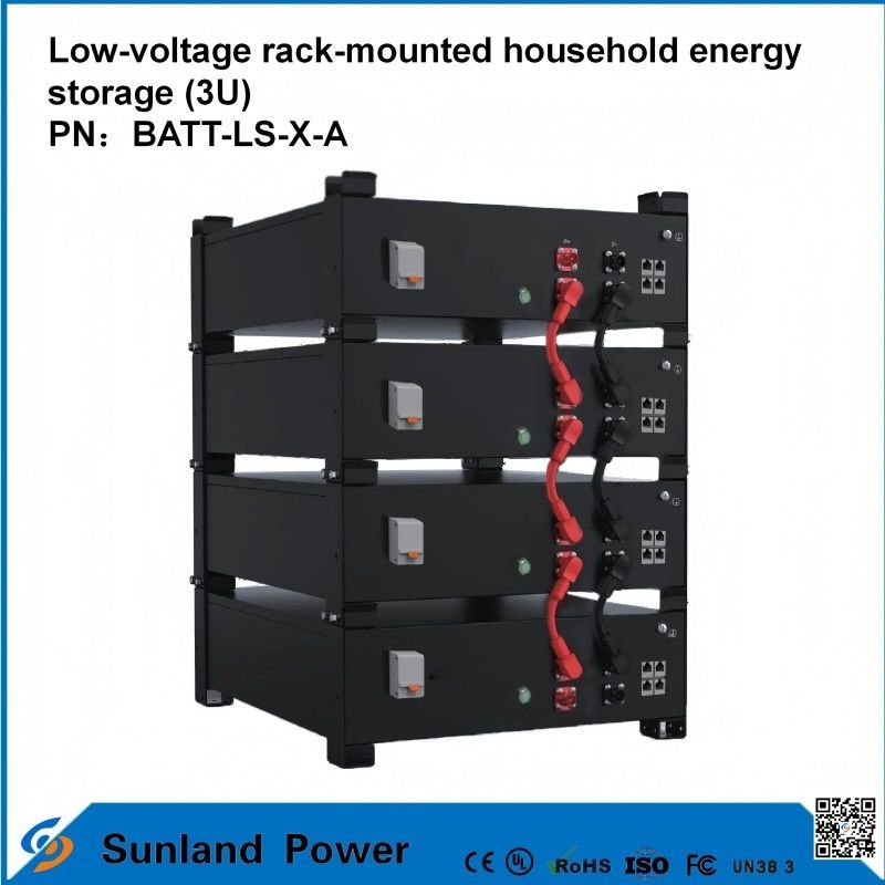 3U Low-Voltage Intelligent Control Home Energy Storage All-in-One Butler LiFePO4 51.2V 50A 5120Wh16S1P Prismatic LFP Battery with aluminum shell 3.2V/100Ah cycle life of 4000 cycles