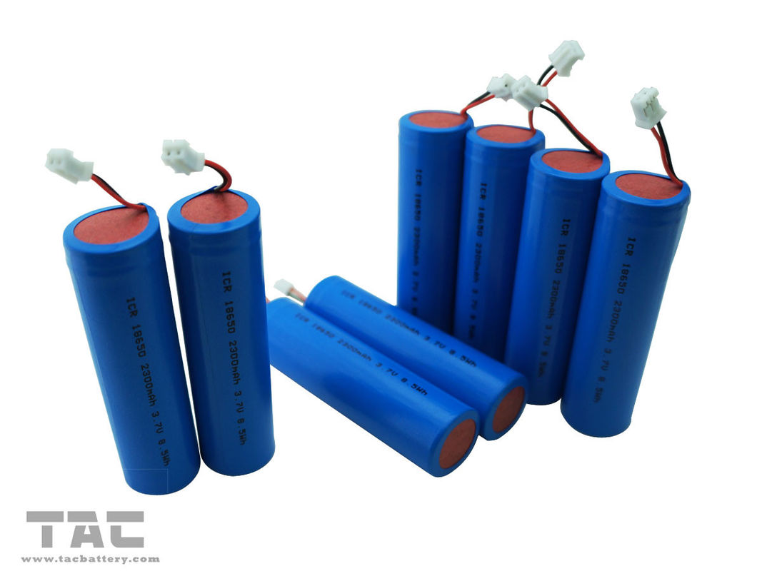 3 7v icr18650 2300mah lithium ion cylindrical battery with connector