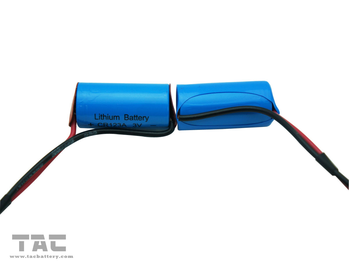 Nonrechargeable 3.0V CR123A 1300mah LiMn Battery With Wire