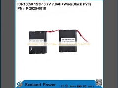 ICR18650 1S3P 3.7V 7.8AH+WIRE(BLACK PVC) BATTERY